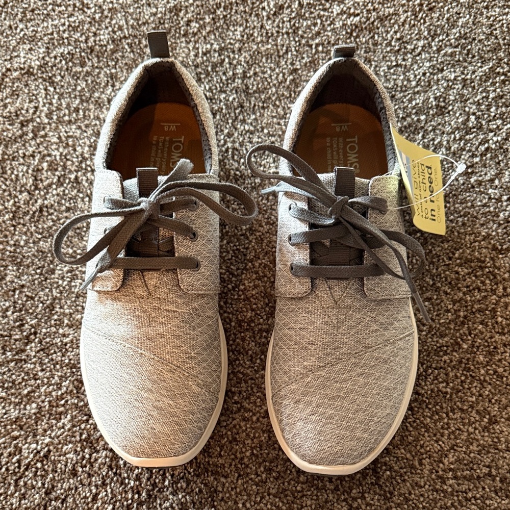 NWT TOMS Women’s Del Rey Light Gray Diamond Melange Sneakers